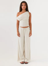Set Sail Linen Pants - Oat